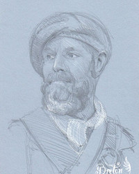 Graphite et stylo gel blanc. 22 x 16 cm.
