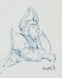 Plume et encre. 6 x 9 po.
