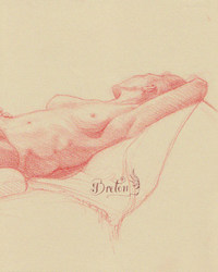 Prismacolor rouge sur papier Ingres Clairefontaine. 10 x 16 po.