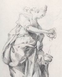 Graphite dans un carnet. 35 x 26 cm. Dessiné au Cabinet des Estampes.