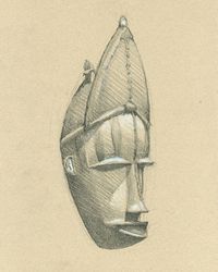 Graphite sur papier beige. 11 x 8.5 po.