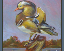 Huile sur toile. 14 x 12. Si l'on ne considère pas le fond ocre, ni le blanc et le noir, ce tableau est peint d'une seule couleur: l'ocre jaune.