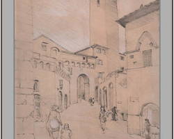 Graphite sur papier aquarellé. 36 x 27 cm