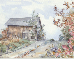 Stylo Zebra et aquarelle Cotman. 6 x 9 po.