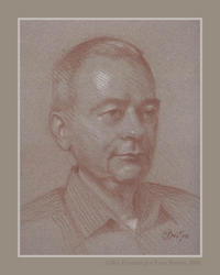 Sanguine sur papier Canson gris. 32 x 24 cm