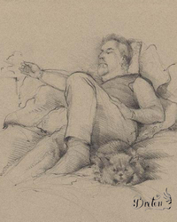 Graphite sur papier beige. 11 x 8.5 po.