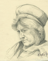 Graphite sur papier Ingres beige. 8 x 7 po.