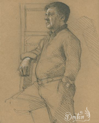 Graphite sur papier Ingres beige. 8 x 7 po.