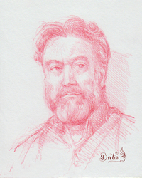 Mine rouge sur papier Clairefontaine. 22 x 17 cm.
